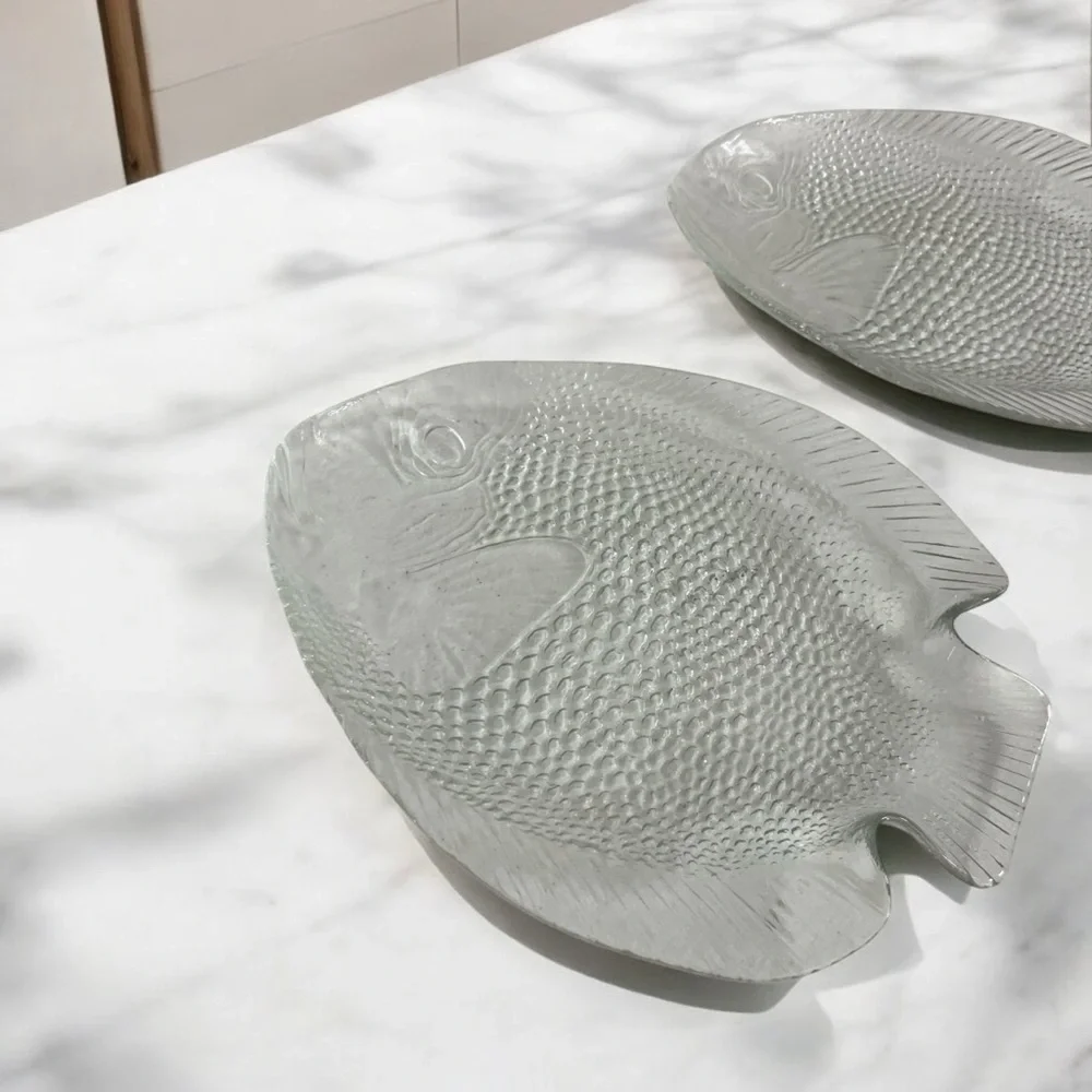 Lit of 4 France Arcroroc Large Fish Plates 8